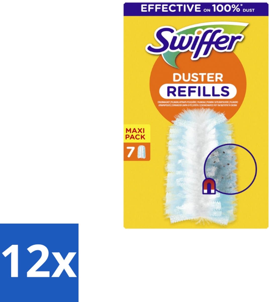 Swiffer - Duster – Voor Stofwisser – 7 navullingen - Voordeelverpakking - 12 stuks