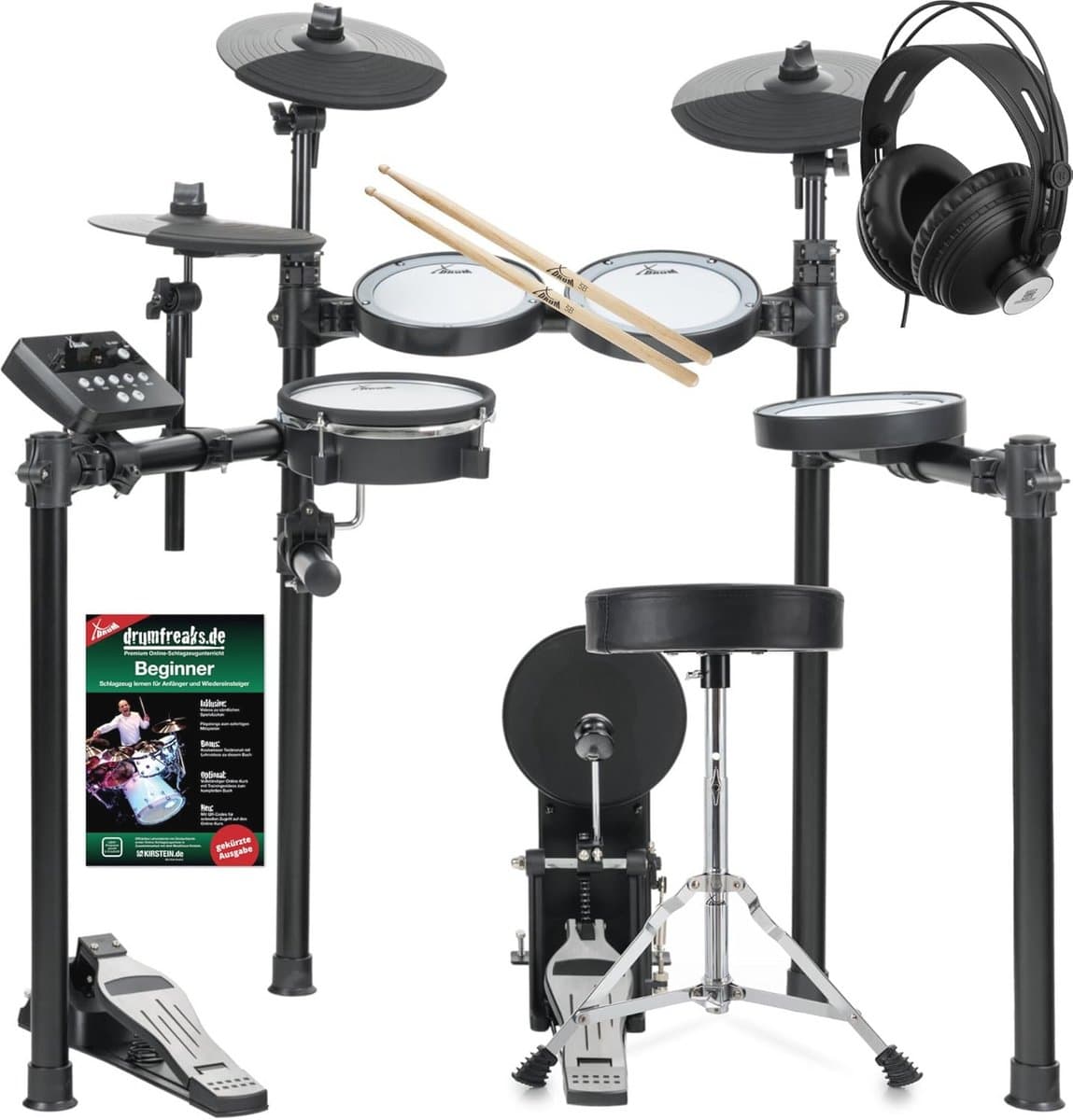 Elektronisch Drumstel Set met Mesh Pads en Instelbare Kickpad