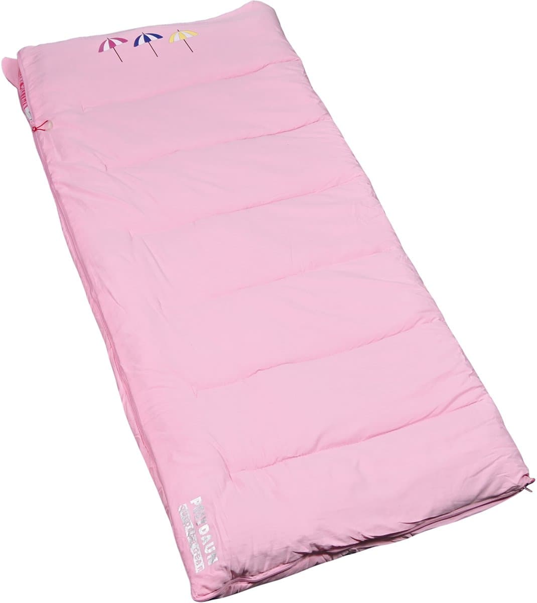 Polydaun Beach house - kinderslaapzak - junior slaapzak - Umbrella - GRS Isocraft® vulling - roze - 70x160 cm