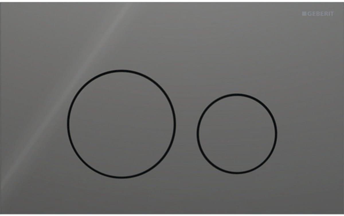 Geberit Sigma40 bedieningsplaat - 2-toets spoeling - extra dun - ronde knoppen - glas - lava (grijs)