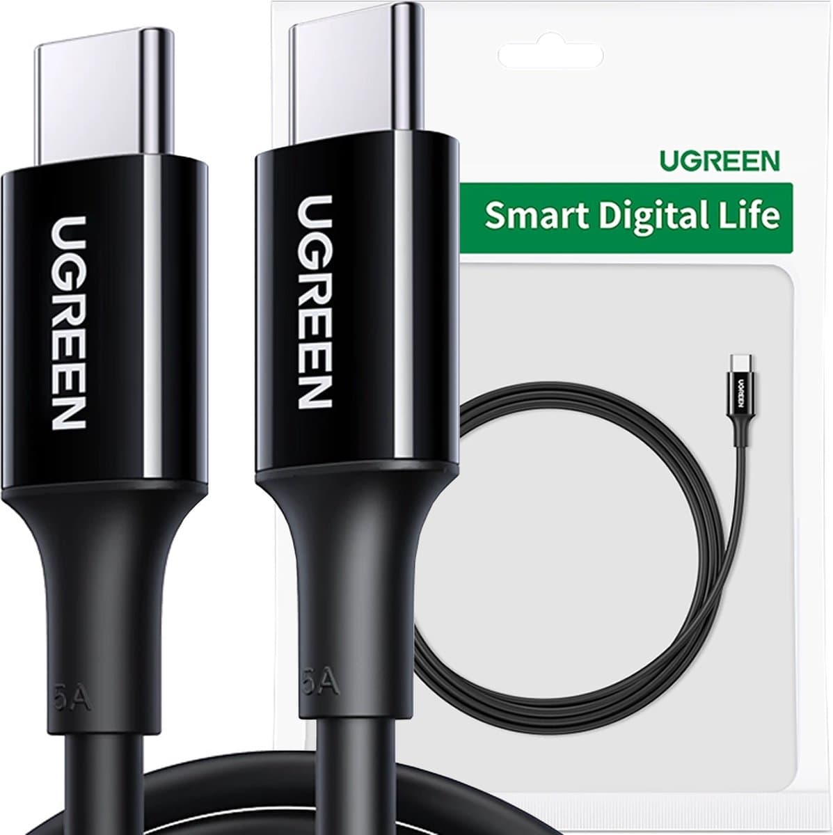 Ugreen - US300 - USB-C / USB-C 480Mb/s 5A 2m kabel - zwart