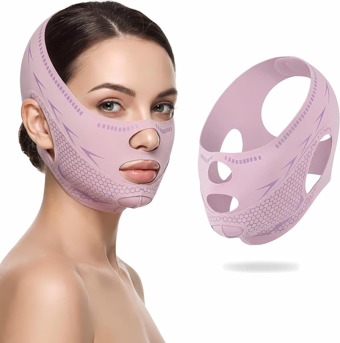 Effectief V Line Masker voor een Strakkere Kaaklijn, Vermindering van Dubbele Kin en Verslapte Huid, Verstelbaar en Comfortabel voor Nachtgebruik