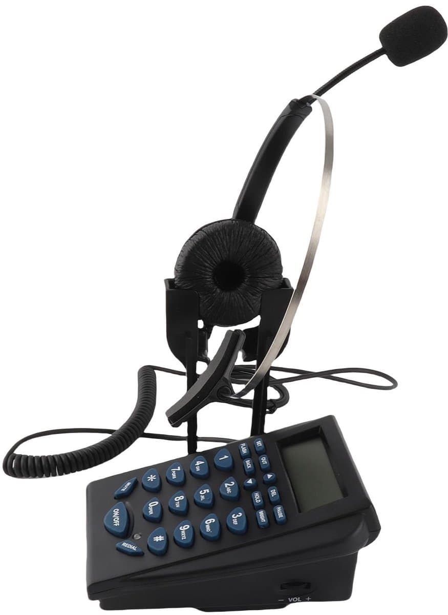 Dailygoods - Call Center Telefoon met Headset - Noise Cancellation - Ideaal voor Thuiswerk - Comfortabel - Gebruiksvriendelijk - Perfect voor Klantens