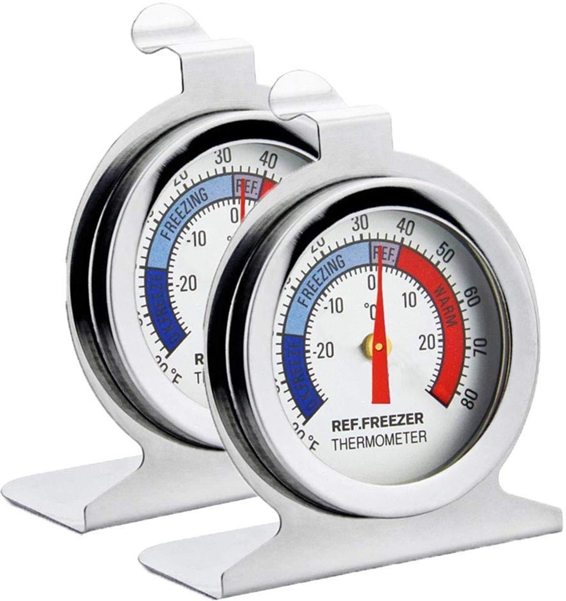 Dailygoody - Koelkastthermometer - Koelkast - Gebruiksvriendelijk - Roestvrij staal - Nauwkeurige temperatuur - Ideaal voor huisgebruik - 2 stuks