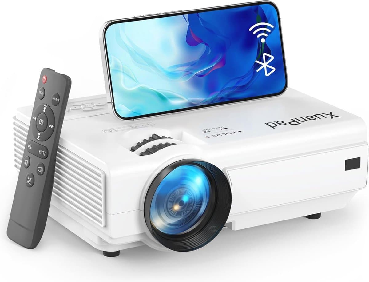 4K Mini Beamer 5G WiFi Bluetooth Projector - Full HD, 200 inch Scherm met Zoomfunctie