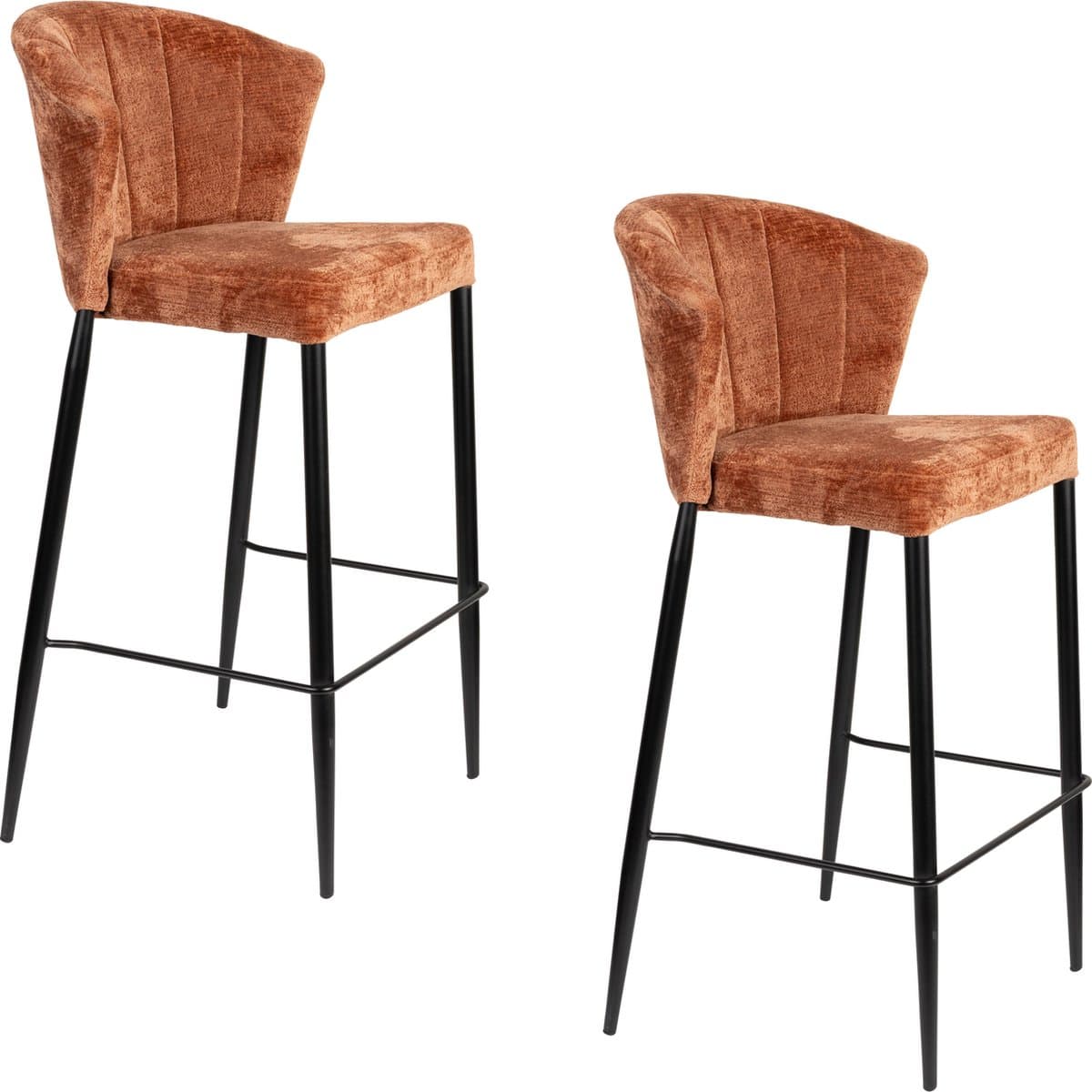 Dutchbone Georgia Barkrukken rugleuning 73 cm Oranje - Set van 2