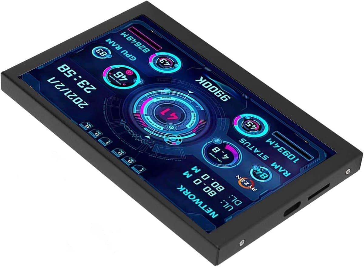 5 Inch IPS USB-C Mini PC Data Monitor voor CPU, GPU, RAM Statistieken Display