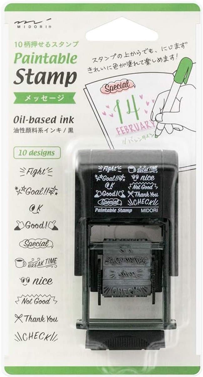 Roterende Stempel met Engelse Boodschappen - 10 Verschillende Designs