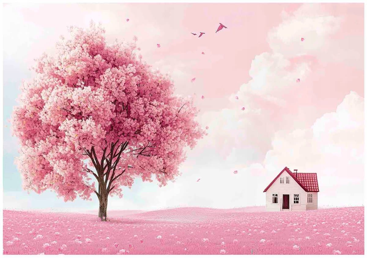 WALLARENA - Fotobehang - 350x250 cm - fotobehang voor meisjes met een boom voor de kinderkamer