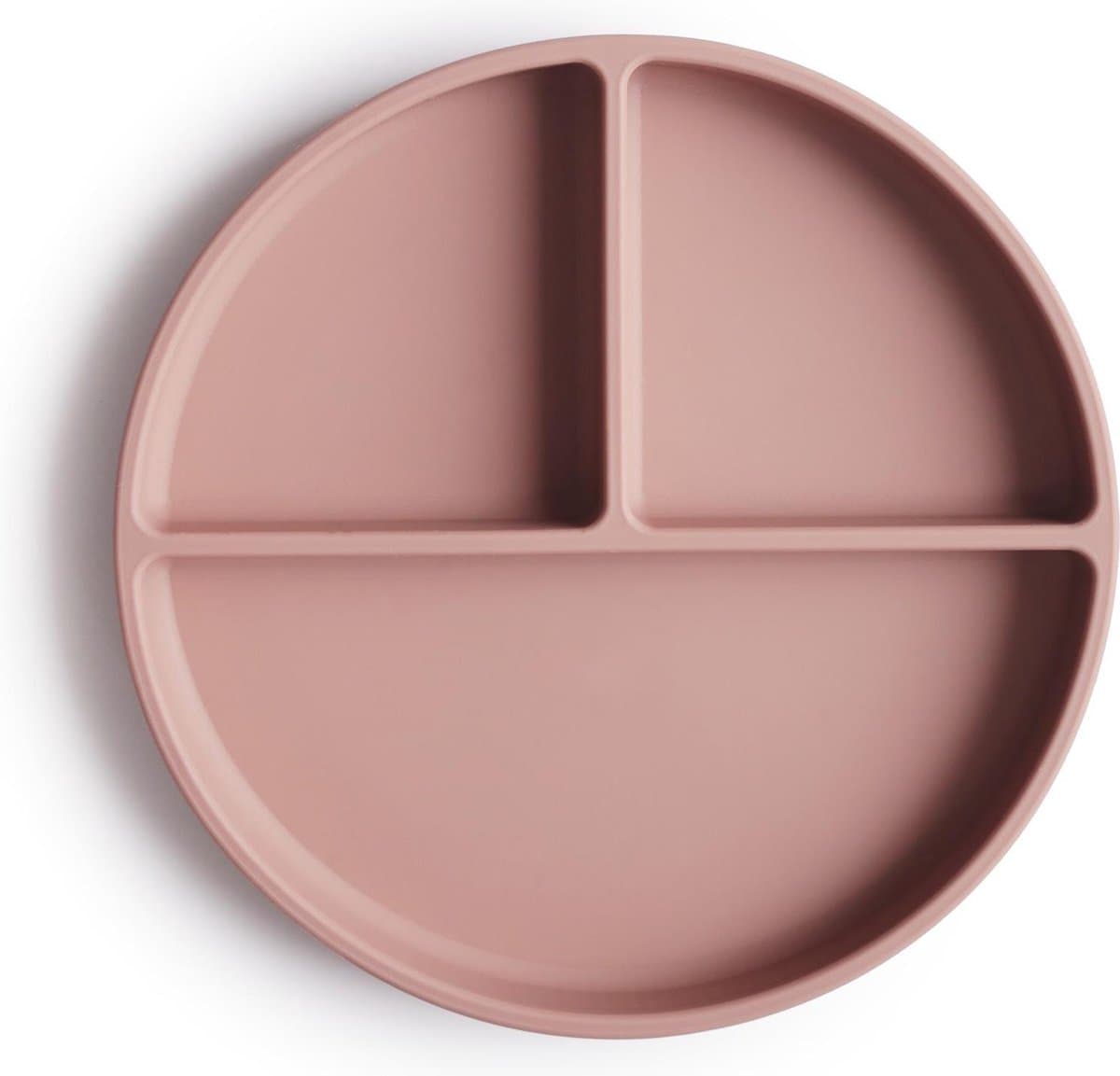 Silicone bord met onderverdeling - Mushie - Blush roze