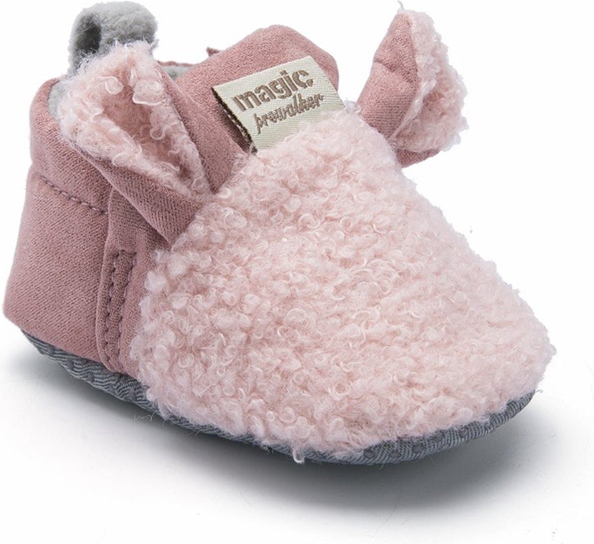 Roze warme en schattige babyslofjes van Baby-Slofje maat 12-18 maanden, 13 cm zool