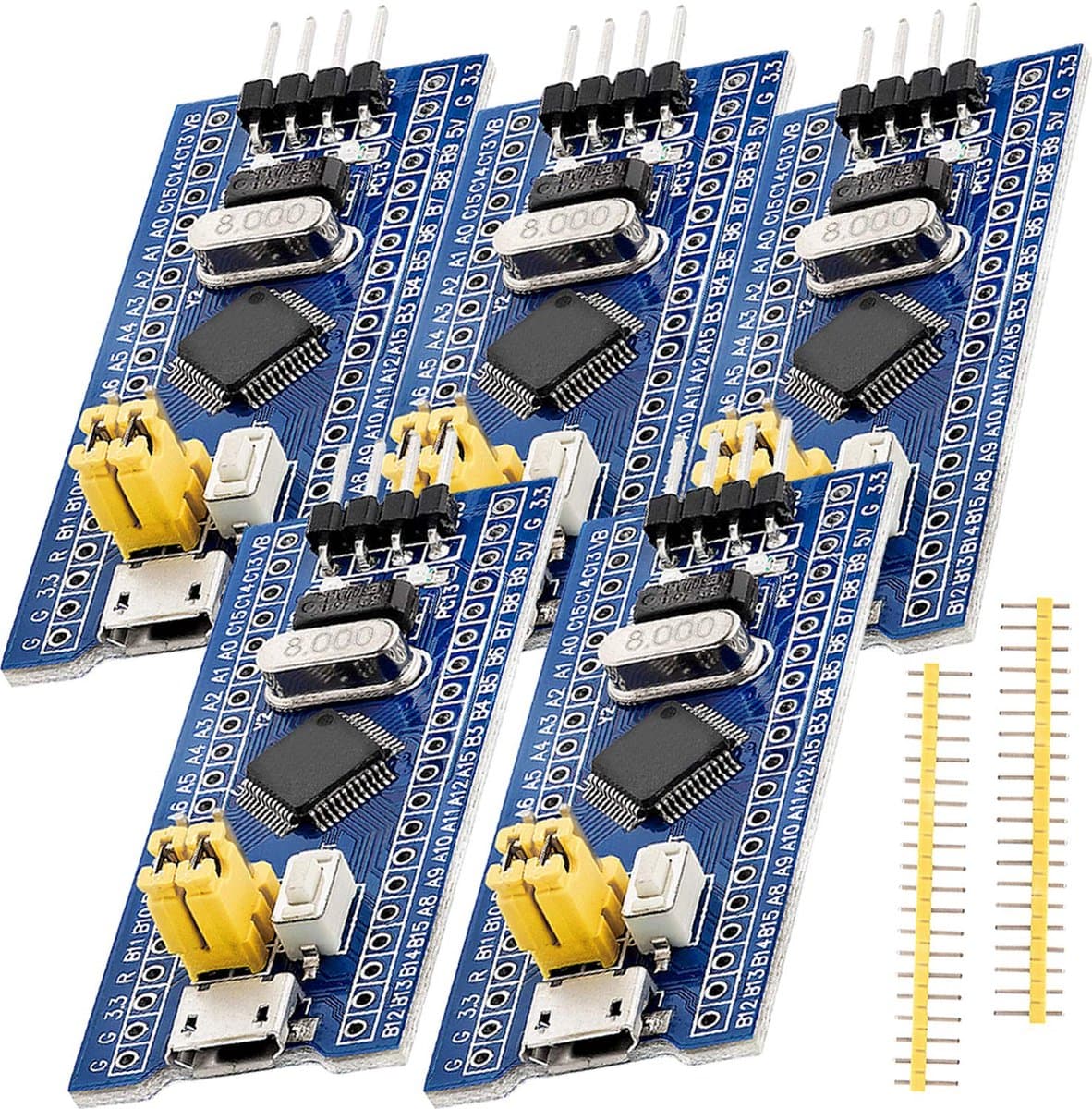 AZDelivery 5 x Blue Pill microcontroller compatibel met STM32 Development Board module met ARM Cortex M3 processor