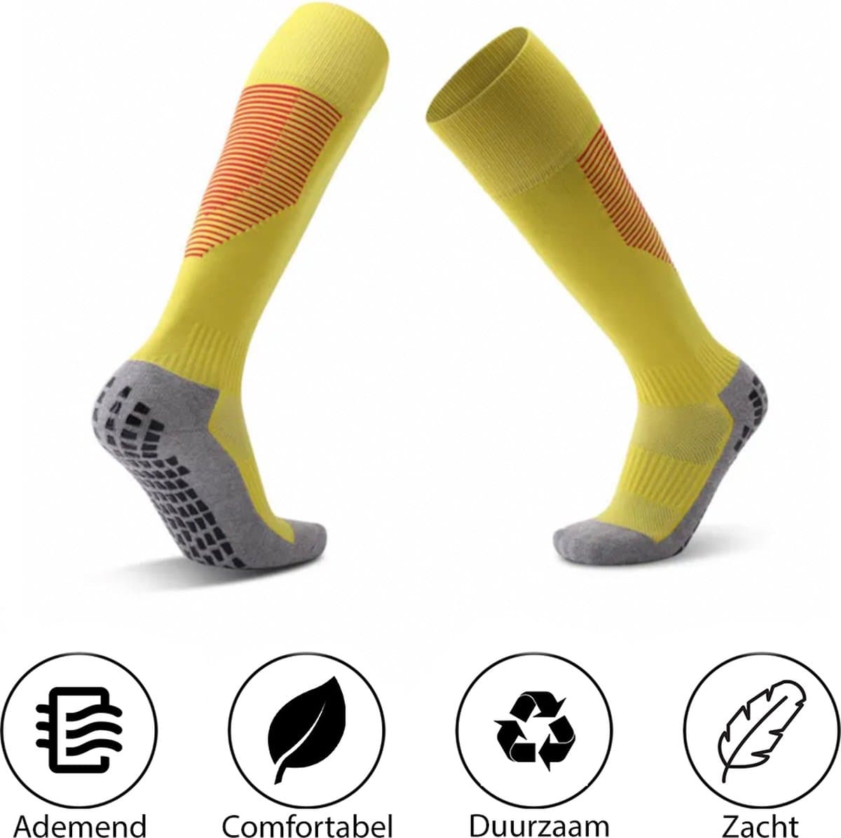 MyStand® Gripsokken HoogVoetbal Sport Grip Sokken Hoog Anti Blaren Unisex One Size - Geel