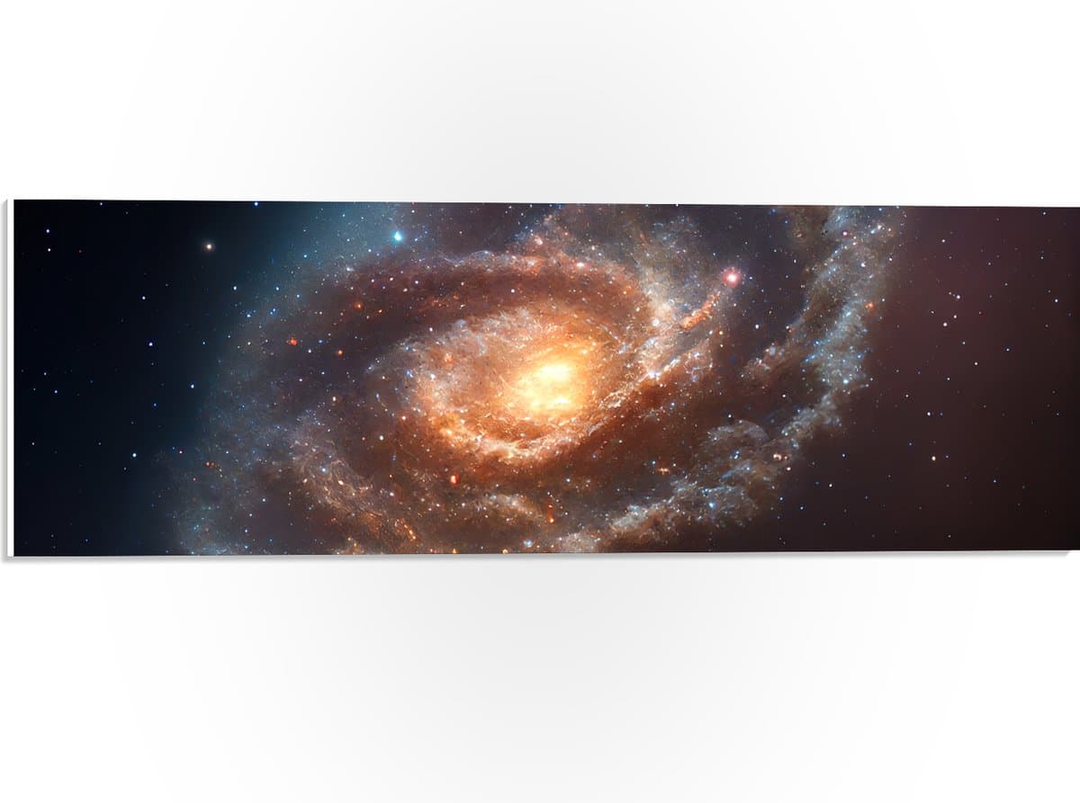 PVC Schuimplaat - Ruimte - Kleuren - Sterren - 60x20 cm Foto op PVC Schuimplaat (Met Ophangsysteem)