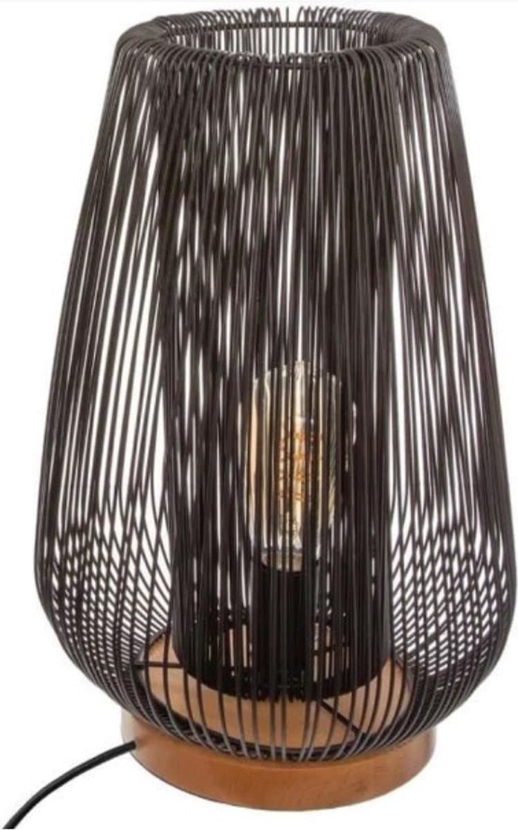 Atmosphera Noda Tafellamp - Zwart Metalen Draad, 40,5 cm