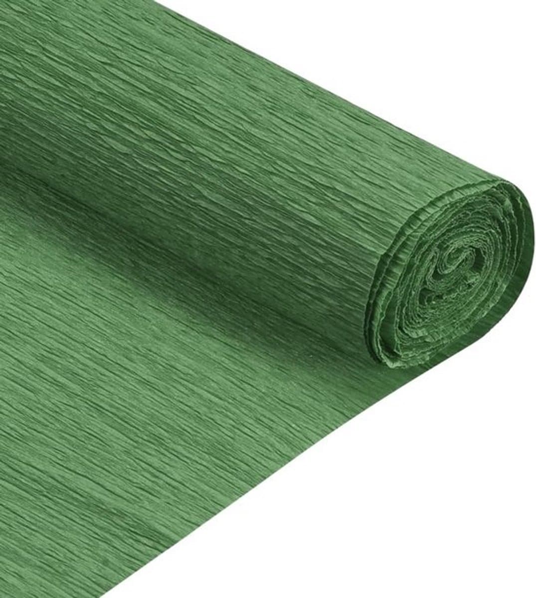 Crêpepapierrollen - Decoratiepapier - Feestelijke versiering - Scheurt niet gemakkelijk - 210 cm lang - Donkergroen
