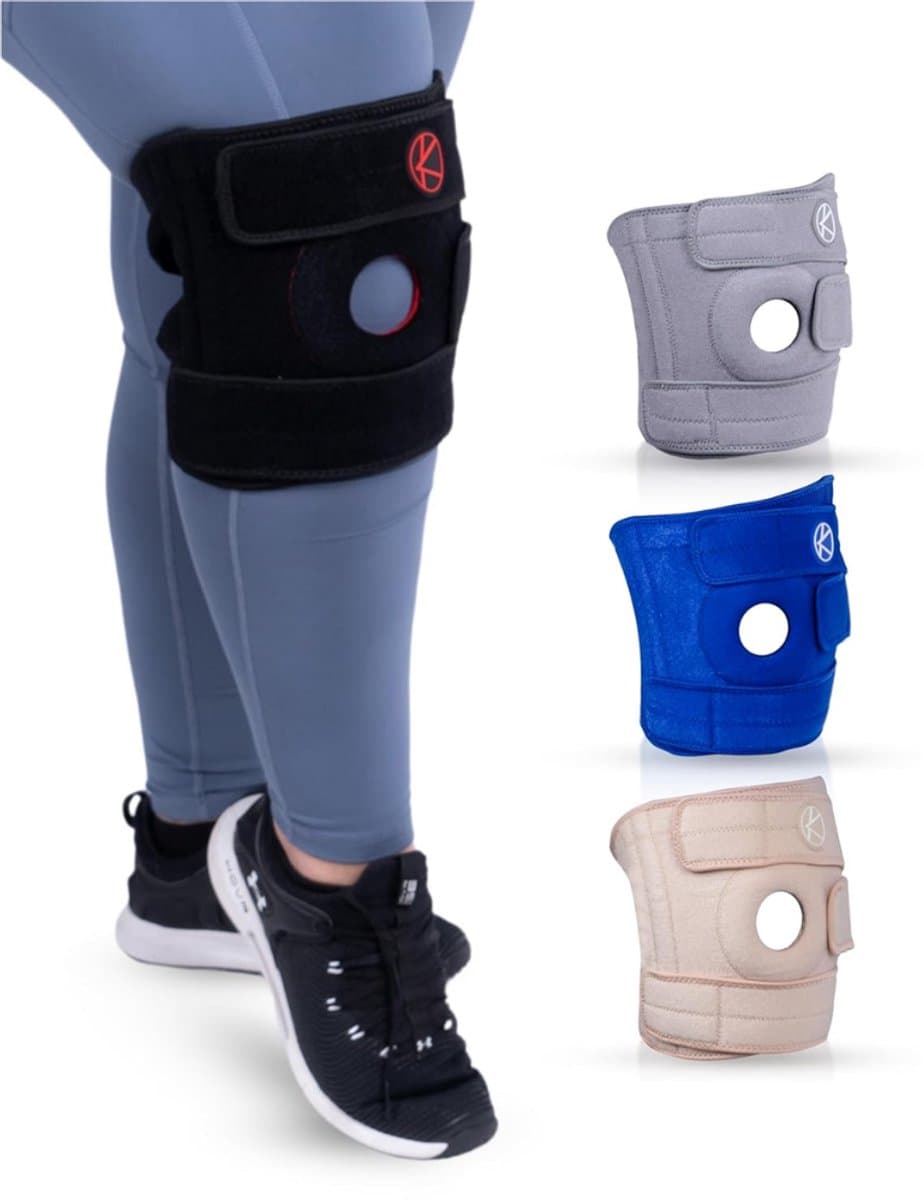 Ploutos® Kniebrace - Ondersteuning Knie - Kniebrace Dames - Zwart - 12cm x 4cm x 21cm