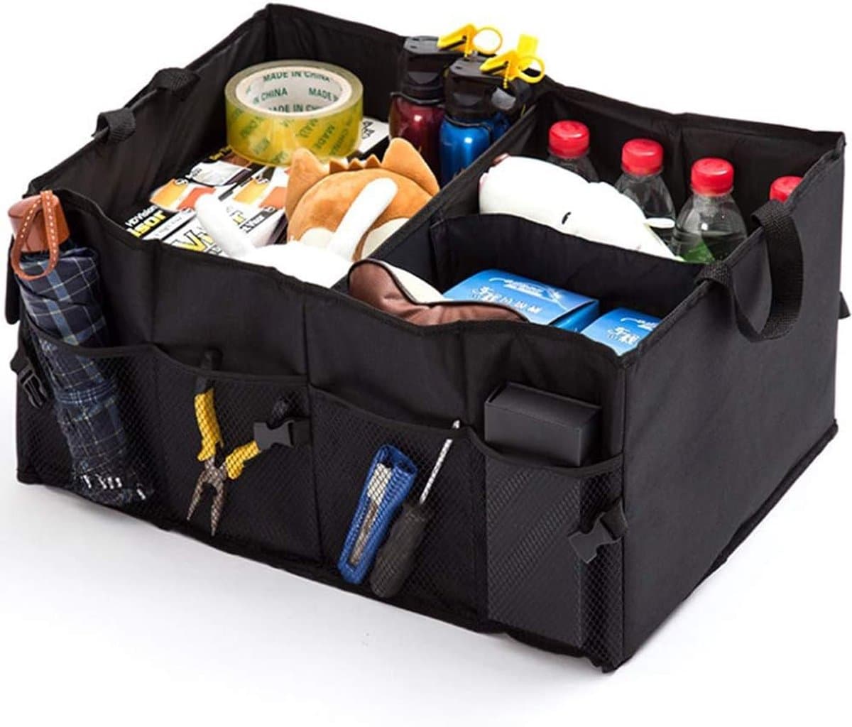 Kofferbakorganizer met meerdere vakken, opvouwbare opbergdoos, nette auto-opbergtas voor alle voertuigen, SUV
