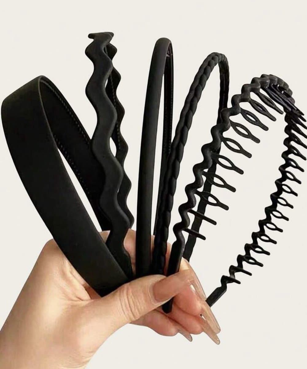 Statement haarbanden - haarband - haarband dames - grote haarbanden - trendy haarbanden - 4 stuks haarbanden -diadeem - geschikt voor hardlopen - zigzag haarband - 4 stuks - zwart en bruin - haarbanden - 4 haarbanden - meerkleurige haarbanden