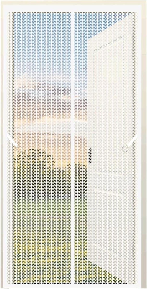 Raamscherm Universeel - Horren Deur Raam - Insecten Buiten Houden - Automatisch Sluitend - 210 x 165 cm - Wit