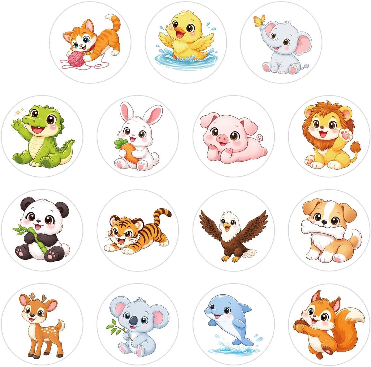 SnelShoppen - Zindelijkheidstrainingstickers 30 Stuks - Kleurveranderende Potjesdoelstickers voor Peuters - Dierenthema's - Educatief en Leuk - 7x7 cm