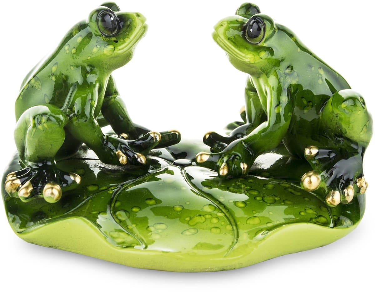 Decoratieve Kikker Figuur op een Bloemblad - Groen Kunststof