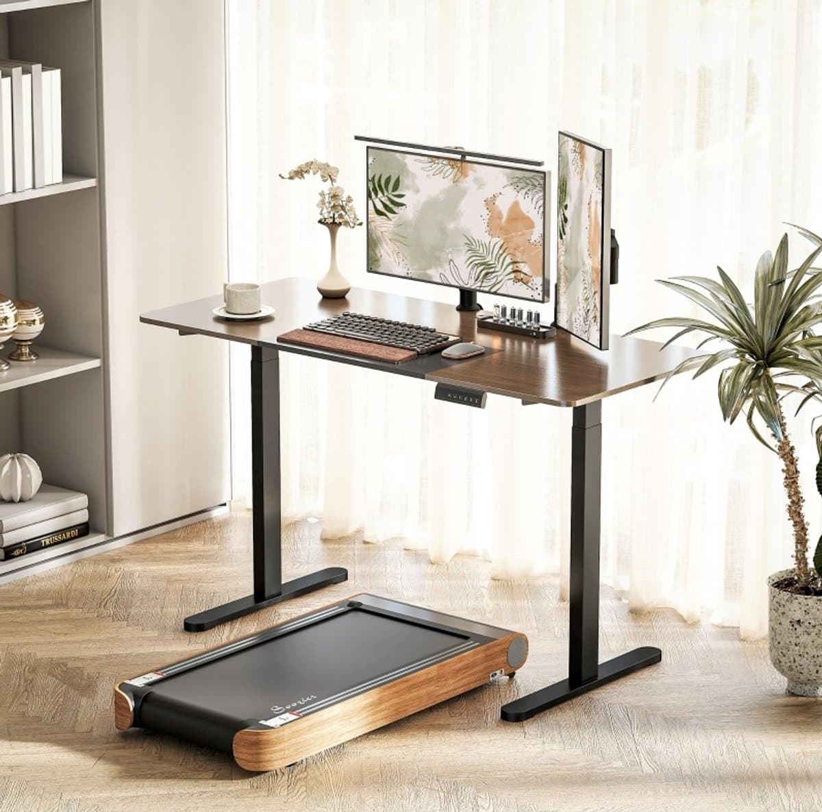 COVREO Bureauonderstel 83x45x118 cm zwart, staal met 2 motoren