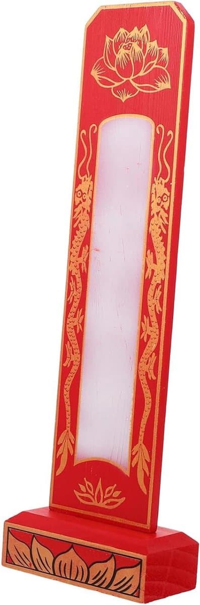 Houten Gedenkplaat - Tabletframe Tempeldecoratie - Spirituele Praktijken - Massief Hout Constructie - 37 x 115 x 55 cm - Rood