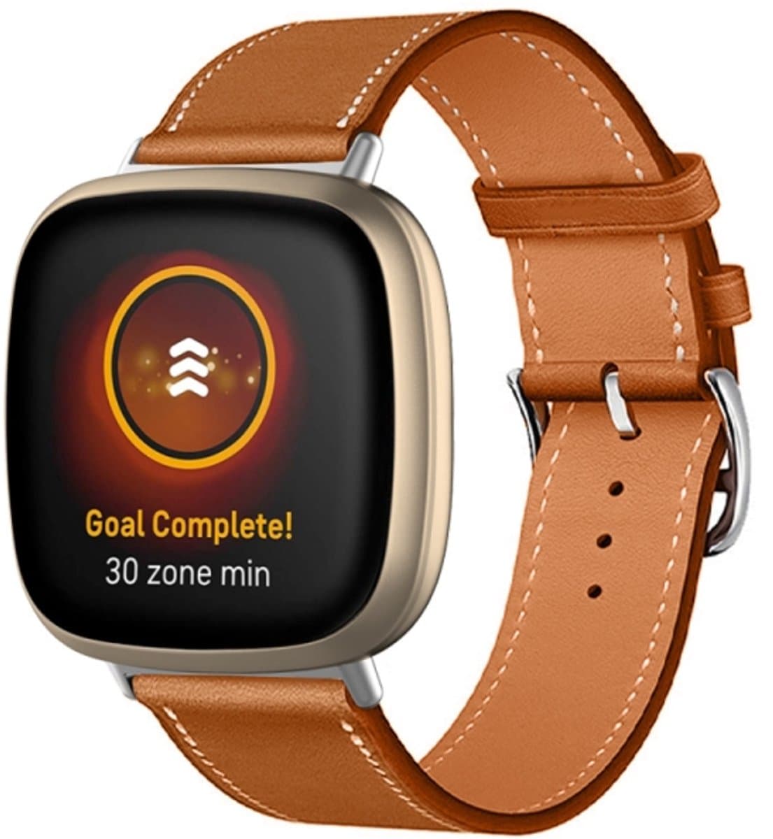 Voor Fitbit Versa 4 / Sense 2 Universele lederen horlogeband (bruin)