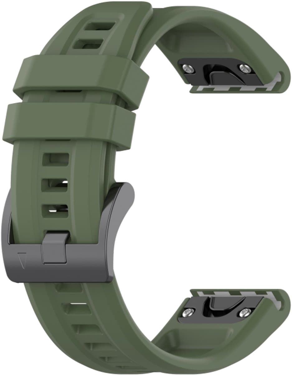 Voor Garmin Fenix 5s 20mm Silicone Solid Color Watch Band (Dark Green)