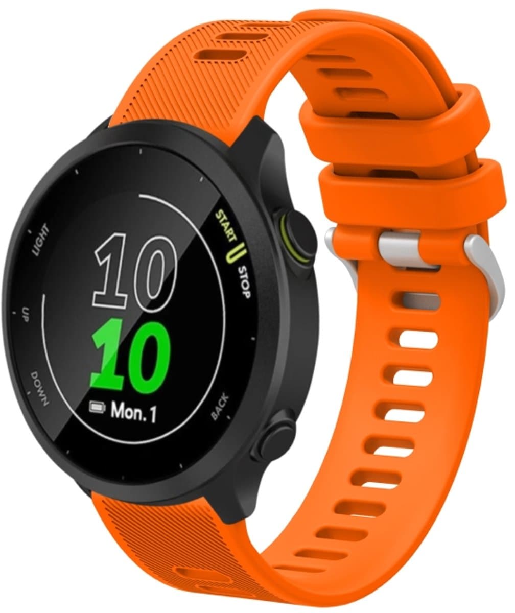 Voor Garmin Forerunner 245 Muziek 20mm Siliconen Twill Horlogeband (Oranje)