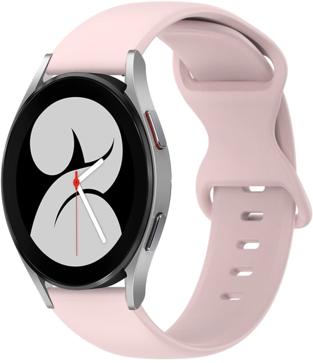 Voor Samsung Galaxy Watch 4 40mm 20mm vlindergesp Effen kleur siliconen horlogeband (roze)