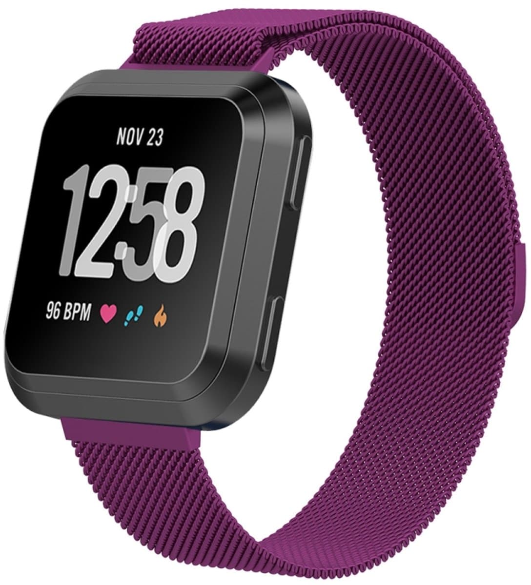 Voor Fitbit Versa 2 / Fitbit Versa / Fitbit Versa Lite Milanese horlogeband, groot formaat: 2,3 x 25,8 cm (paars)