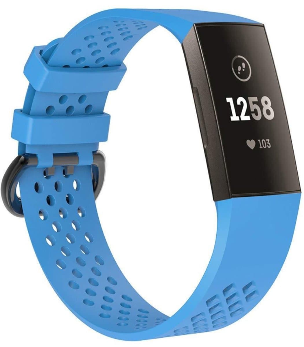Verstelbare sportpolsband met vierkant gat voor FITBIT Charge 3 (hemelsblauw)