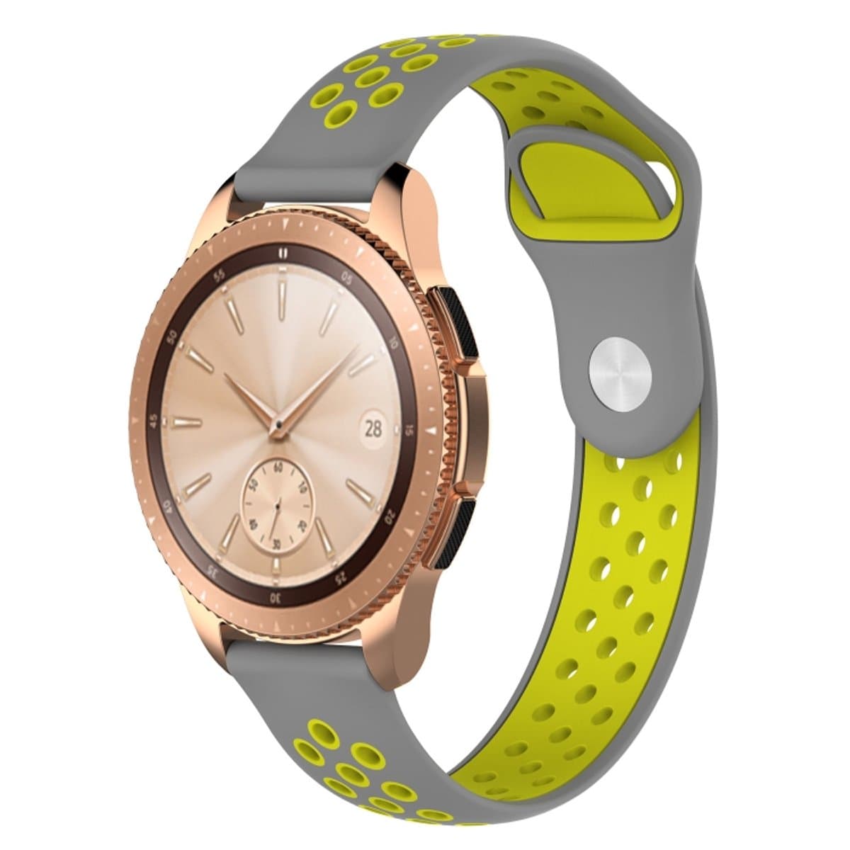 Dubbele kleur polsband horlogeband voor Galaxy Watch 42 mm (geel + grijs)