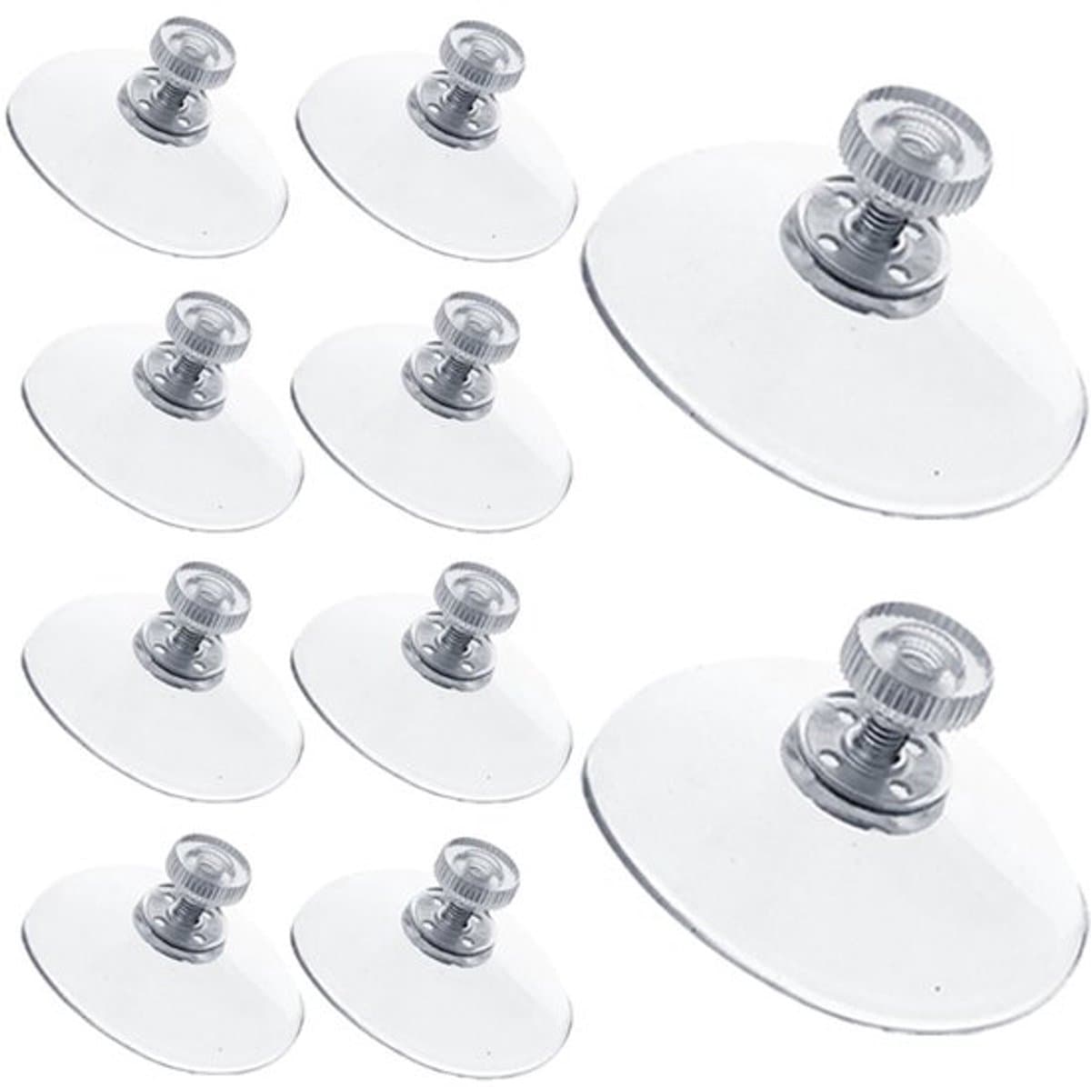 VONKELIOS®Transparante zuignap met schroefdraad 50 mm, 10 stuks, M4 x 10 mm schroefdraad