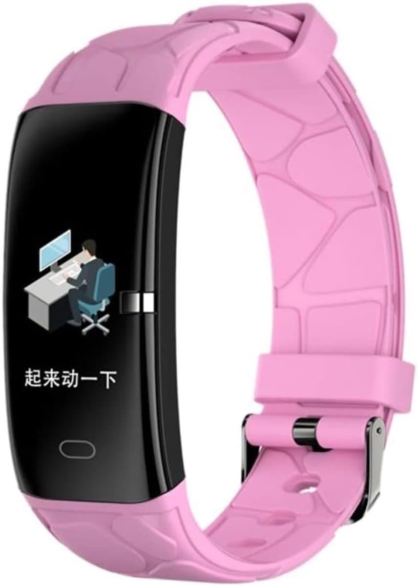 Kleurenscherm Fitness Tracker - Smart Horloge - Activiteiten Meten - Bloeddruk Hartslagmeter - 0.96 Inch Scherm - Roze