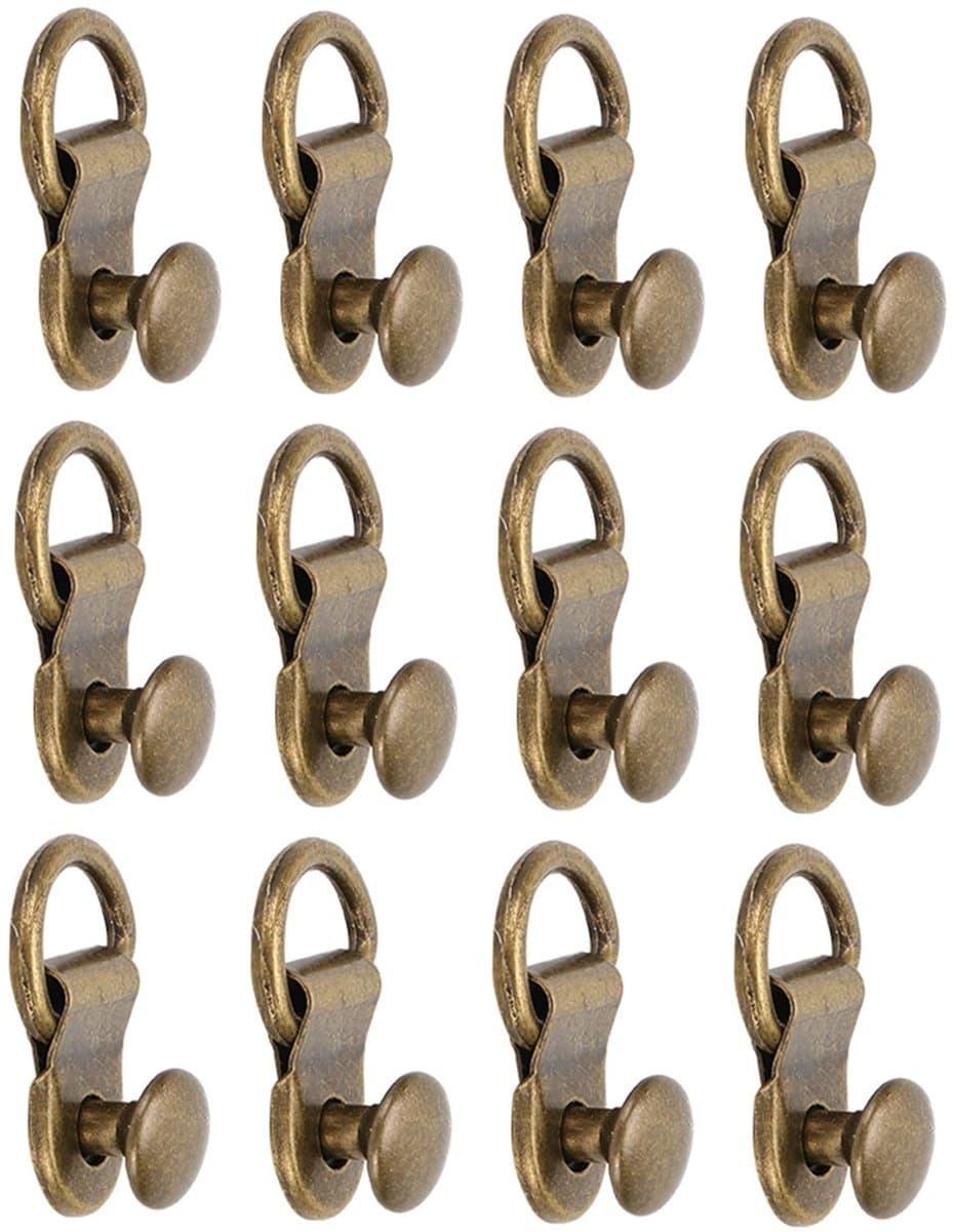 Dailygoods- Veters 100 Sets - Veterhaken - Klinknagels - Schoenaccessoires - Leer - Messing - Afmetingen 9 x 14 mm