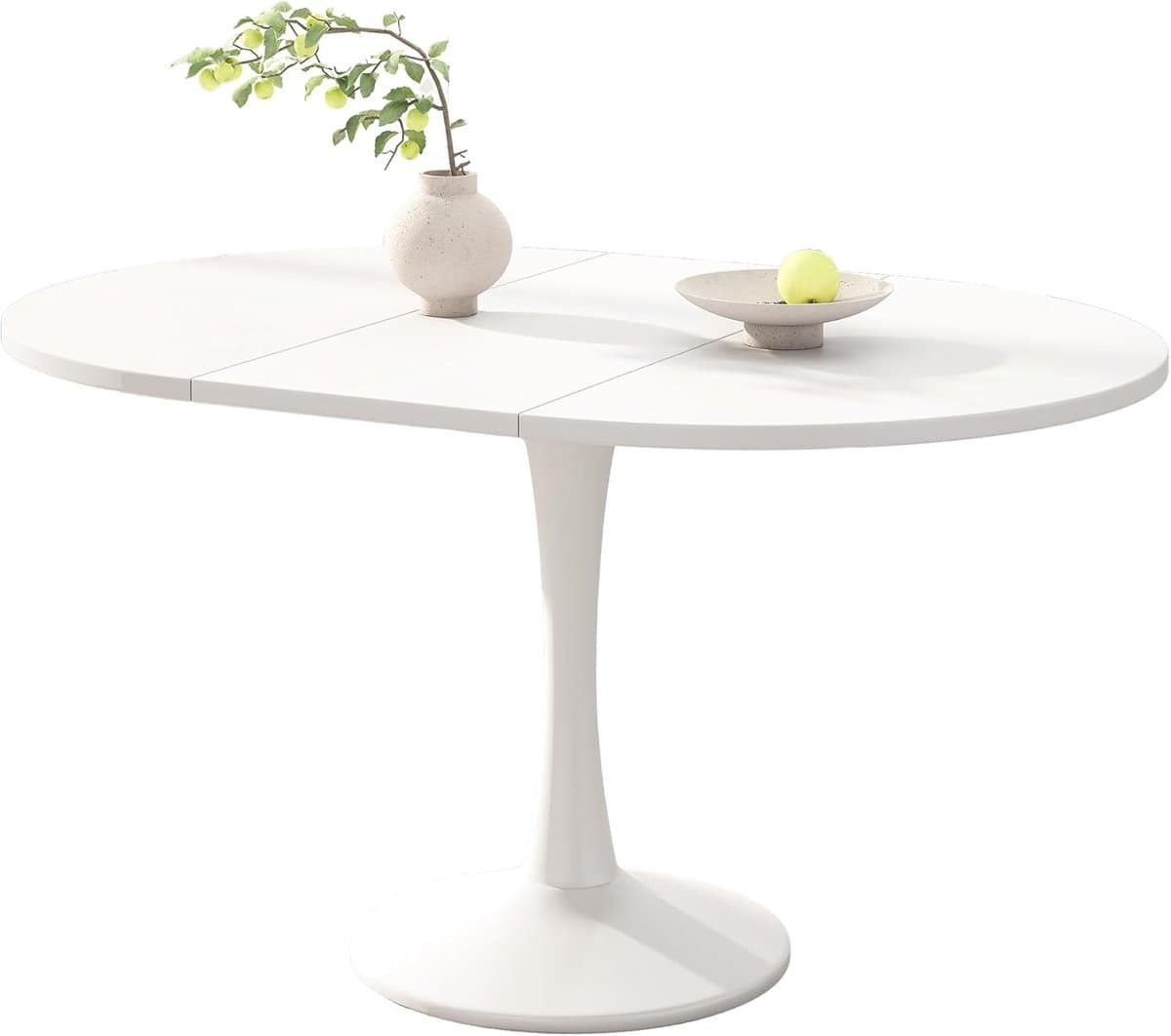 Uittrekbare Eettafel - Moderne Keukentafel - Ruimtebesparend Eten - Flexibele Lengte - 100/140 cm - Wit