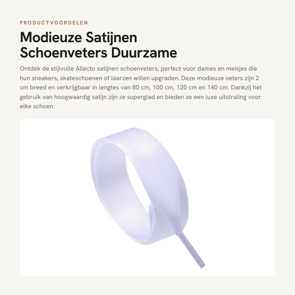 Dailygoods- Veters 2 cm breed - Satijnen Veters - Sneakers/Skateschoenen - Laarzen/Sportschoenen - 80/140 cm - Duurzaam en stijlvol - Schoenveters