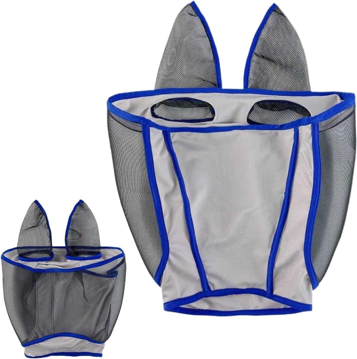 Vliegenmasker Paard - Hoofdbedekking Oren - Bescherming Insecten - Elastische Pasvorm - Fijnmazig - Zwart