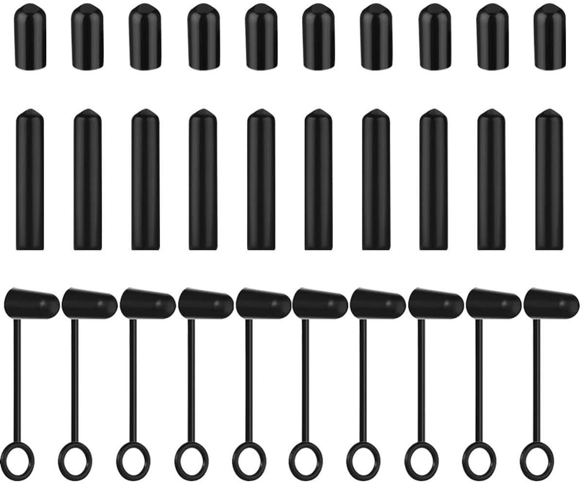 Dailygoods- Schenkdispenser 30 Stuks - Drankschenkdoppen - Lekvrije Taps - Universele Flessen - PVC - Zwart - Diverse Afmetingen - Schenkdop