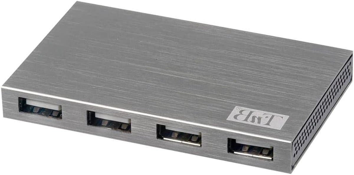 USB Hub met 7 Poorten en 2A Adapter - Geborsteld Aluminium