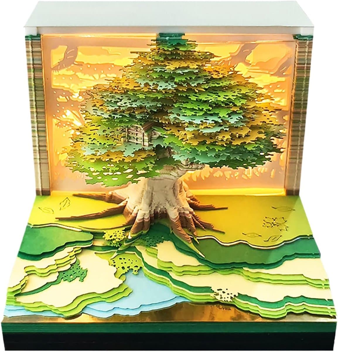 3D Sculptuurkalender - Natuurkalender - Bureau Organisatie - Interactieve Papierweergave - 9 x 9 x 7 cm - Multicolor