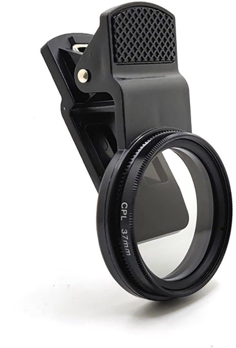 Polarisator 37 Mm - Universeel Clip-on Filter - Verwijdert Reflectie - Verhoogt Verzadiging - Lichtgewicht en Duurzaam - Inclusief Opbergtas - Fotografiefilter