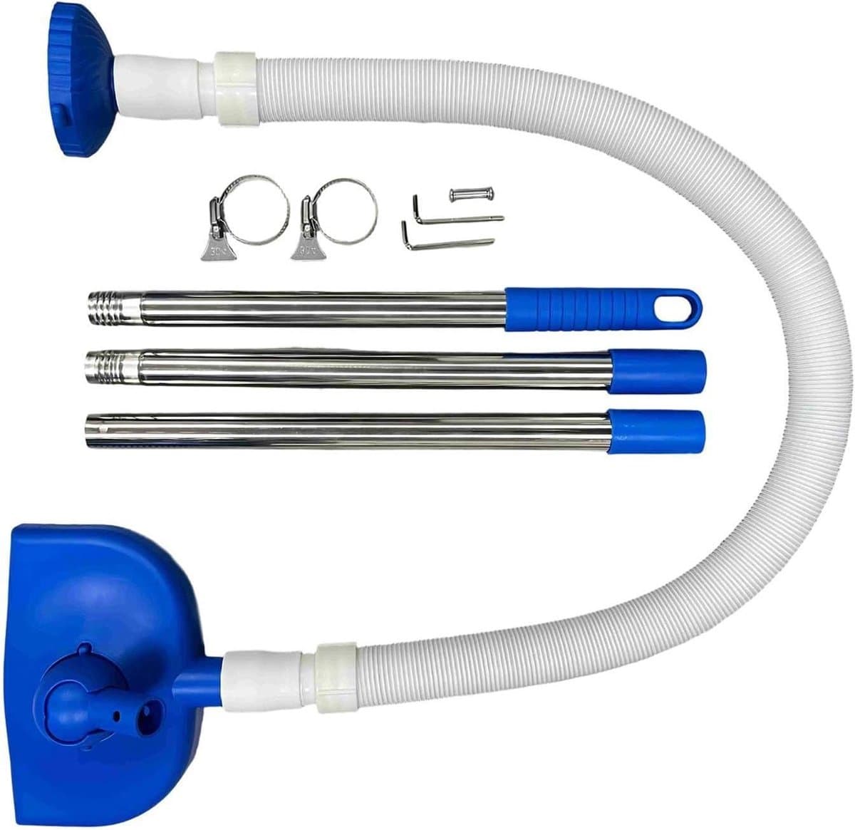 Zwembadstofzuiger Handmatig - Automatische Reiniger - Zwembad Onderhoud - Krachtige Vuilverwijdering - 155 cm - Blauw