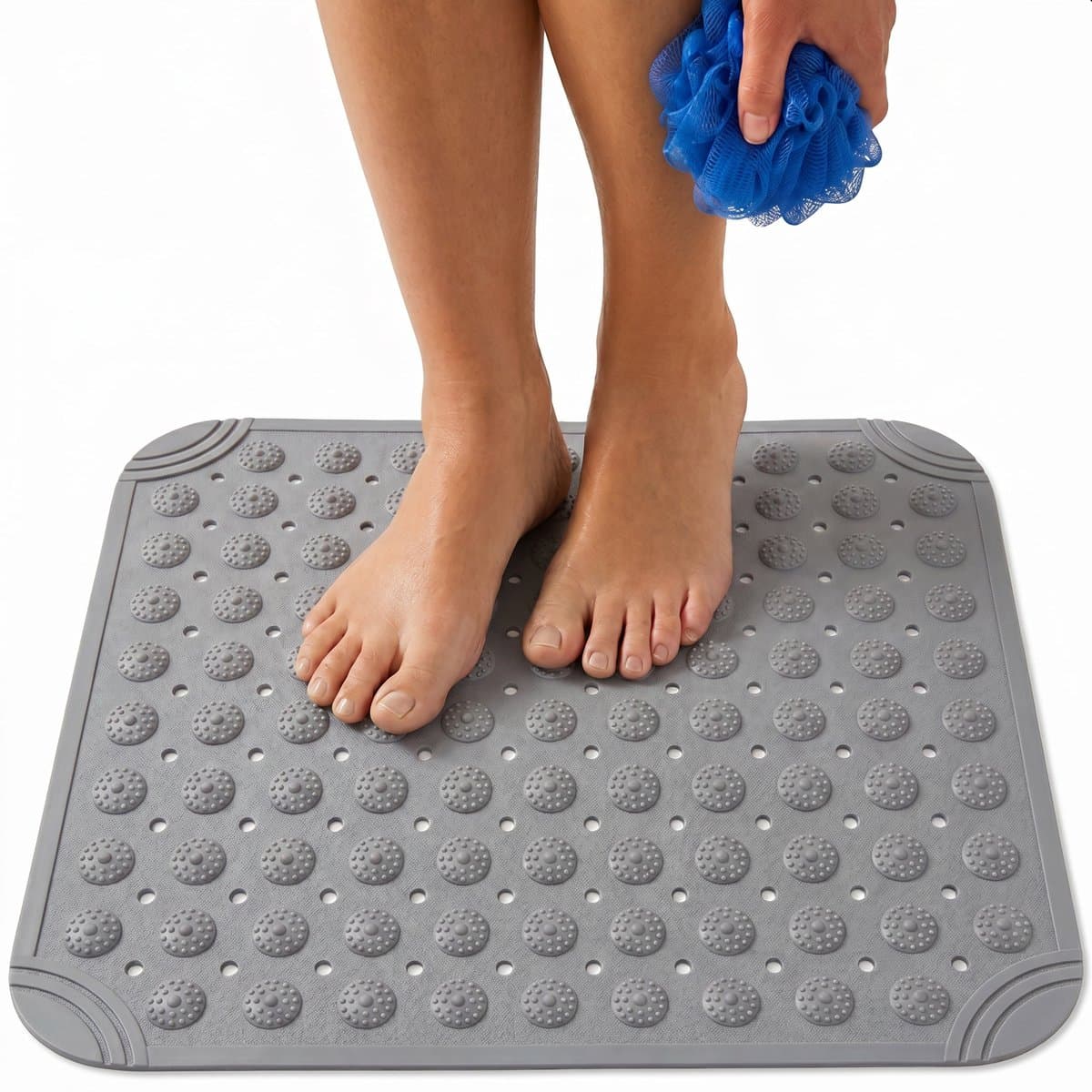 Antislipmat douche - Antislip met Zuignappen - Douchemat - Geschikt voor badkamer en douche - Bad - Veilig en Stevig - 48 x 48 cm - Luft