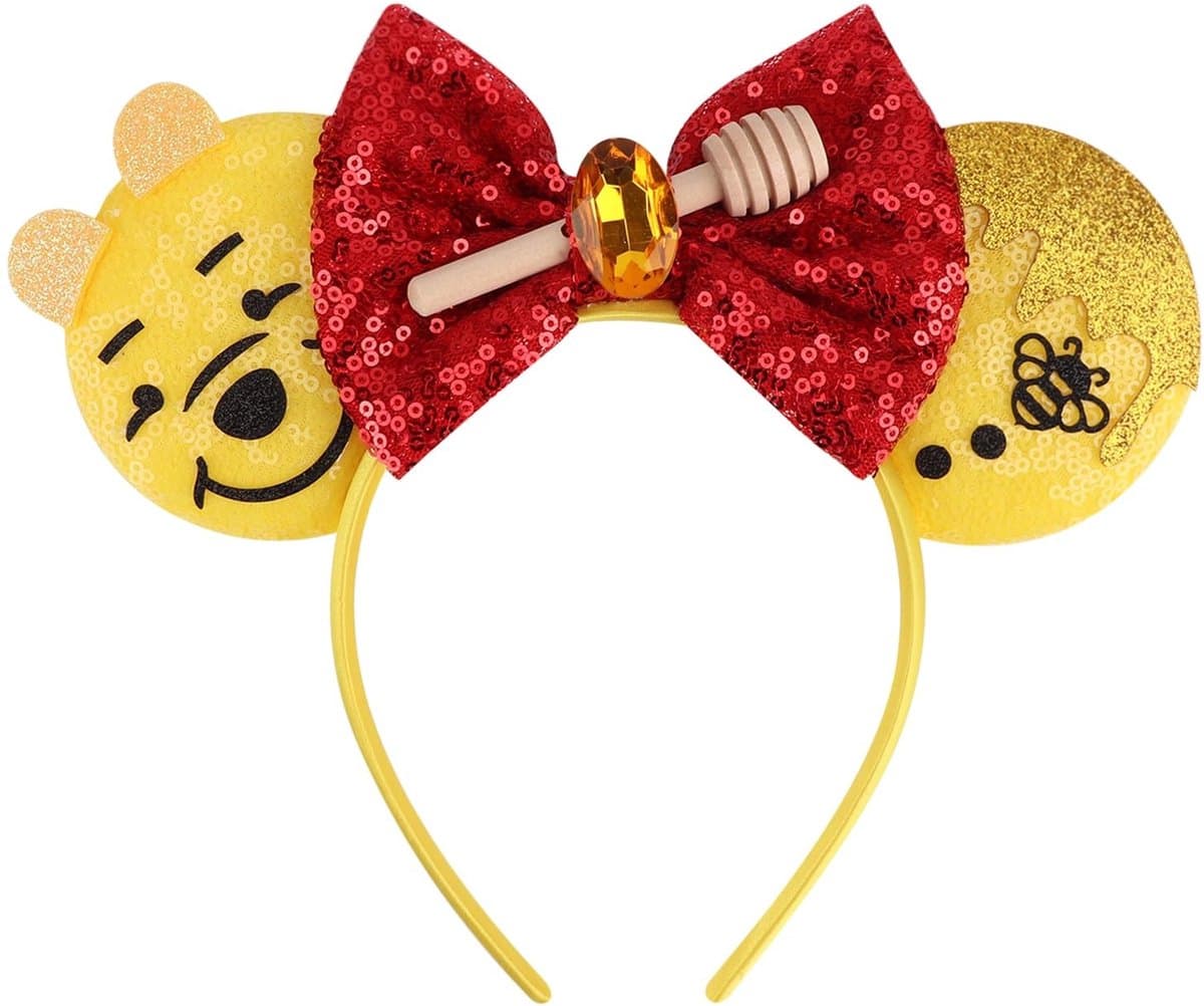 SolidKeus - Glitterende Muizenoortjes Haarband met Strik voor Feestdecoratie