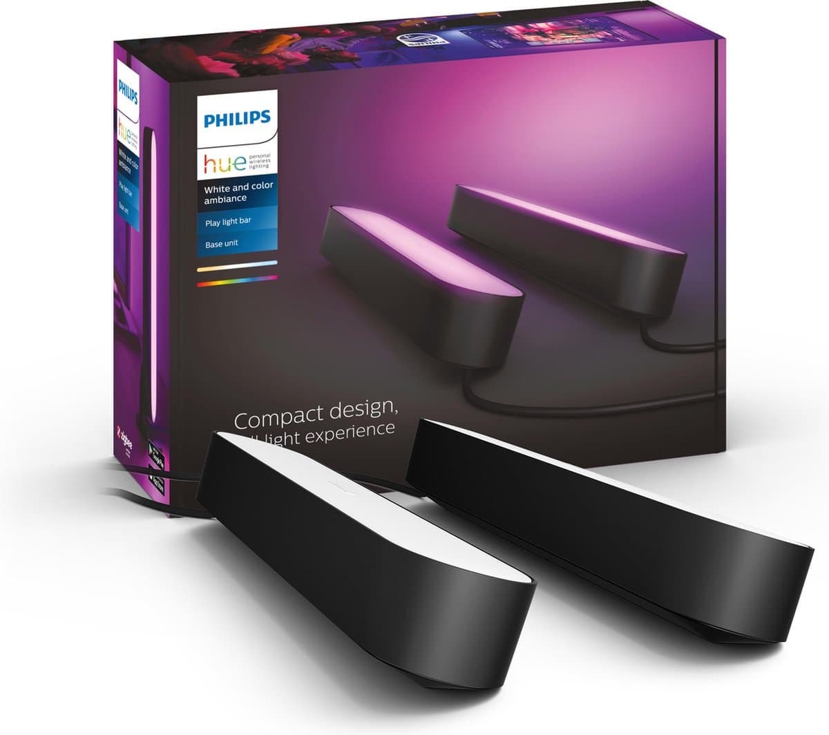 Philips Hue Play Lichtbalk White and Color Zwart 2-pack
