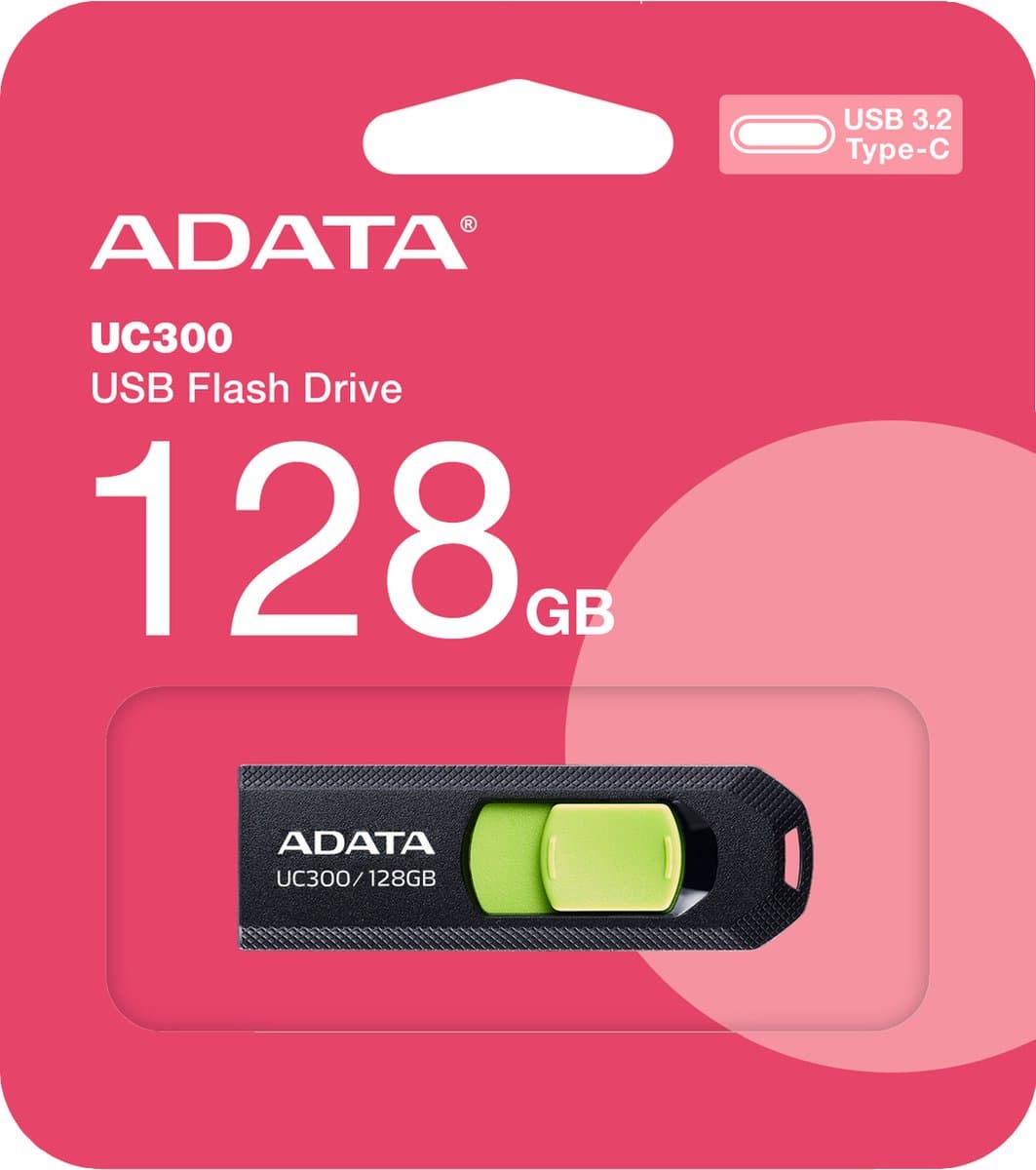 ADATA ACHO-UC300-128G-RNB USB flash drive 128 GB USB Type-C 3.2 Gen 1 (3.1 Gen 1) Zwart